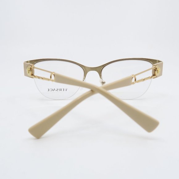 Versace Mod. 1278 1476 54mm Beige Metal Semi Rimless New Women's Eyeglasses. - Picture 9 of 9
